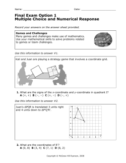Final Exam Option 1 Multiple Choice and Numerical Response