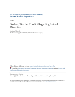 Student/Teacher Conflict Regarding Animal Dissection