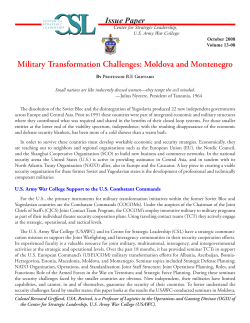 Moldova and Montenegro - Center for Strategic Leadership