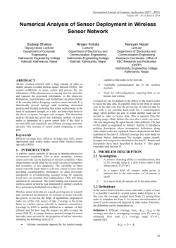 Numerical Analysis of Sensor Deployment in Wireless Sensor Network