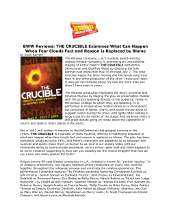 BWW Reviews: THE CRUCIBLE Examines What Can Happen When