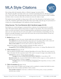 MLA Style Citations - BYU Writing Center
