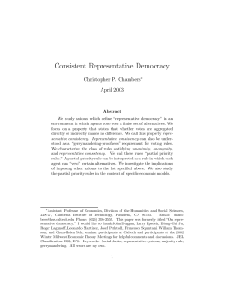 Consistent Representative Democracy