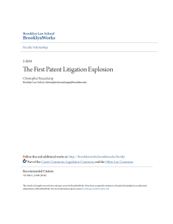 The First Patent Litigation Explosion - BrooklynWorks