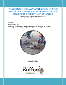 TRACKING THE SCALY ANTEATERS: STATUS SURVEY OF