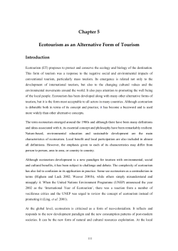 Chapter 5 Ecotourism as an Alternative form of Tourism