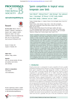 Sperm competition in tropical versus temperate zone birds