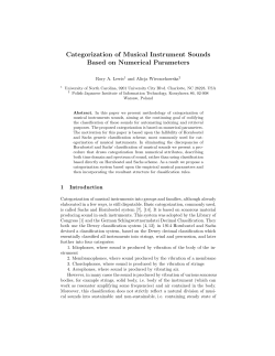Categorization of Musical Instrument Sounds