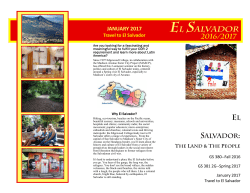 JANUARY 2017 Travel to El Salvador