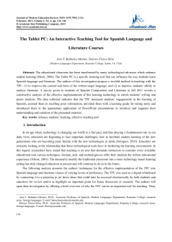 The Tablet PC: An Interactive Teaching Tool for Spanish Language