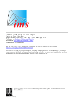 Guinness, Gosset, Fisher, and Small Samples