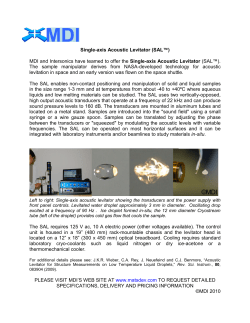 Single-axis Acoustic Levitator (SAL&trade;)