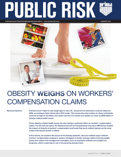 Obesity WeIghS On WOrkers` COmpensatiOn Claims