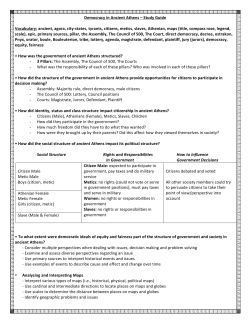 Democracy in Ancient Athens &ndash; Study Guide Vocabulary: ancient