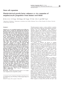 Stem cell expansion Platelet-derived growth factor