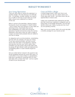 BUDGET WORKSHEET