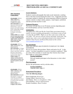 DOCUMENTING HISTORY: PHOTOGRAPHS AS SOCIAL