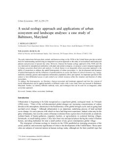 A social ecology approach and applications of urban ecosystem and