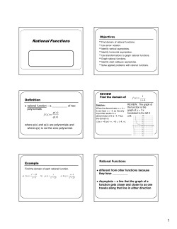 2.6 Rational Functions