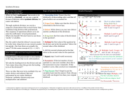 Synthetic Division What does this mean? What am I solving for