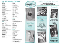Fall Classes August 31, 2015 &ndash; June 8, 2016 Miss Tina`s Sampler