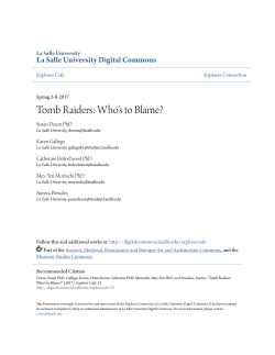 Tomb Raiders - La Salle University Digital Commons