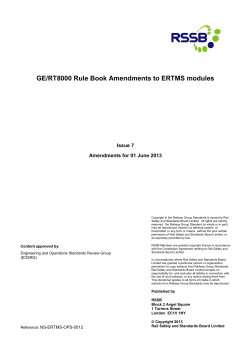 GE/RT8000 Rule Book Amendments to ERTMS modules