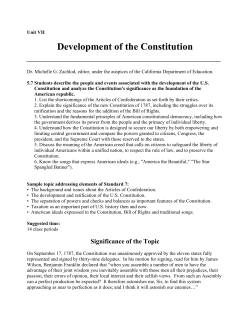 Development of the Constitution