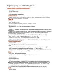 English Language Arts and Reading, Grade 3