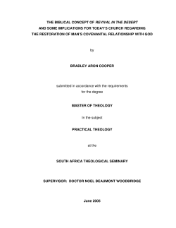 the biblical concept of revival in the desert and some implications for