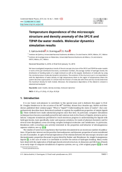 Temperature dependence of the microscopic structure and density