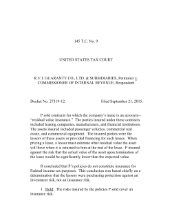 RVI Guaranty Co. Ltd. - United States Tax Court