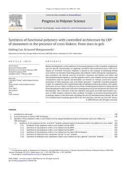 Progress in Polymer Science Synthesis of functional polymers with