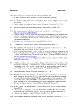 John Baines - Faculty of Oriental Studies