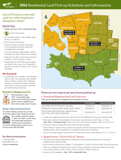 2016 Residential Leaf Pick-up Schedule and
