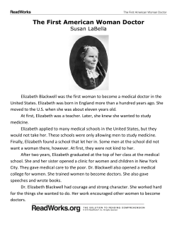The First American Woman Doctor
