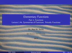 Elementary Functions - Sam Houston State University