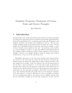 Synthetic Projective Treatment of Cevian Nests and Graves Triangles
