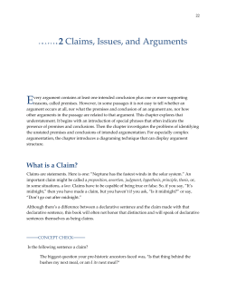 CHAPTER 2 Claims, Issues, and Arguments