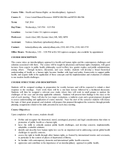 HPM 486/586 RPOS 486/586, Health and Human Rights