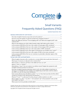 Small Variants Frequently Asked Questions (FAQ)