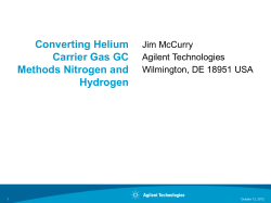 Converting GC Methods from Helium to Nitrogen Carrier Gas