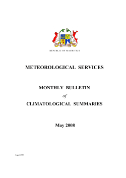 Monthly Climatological Summaries - Mauritius Meteorological Services