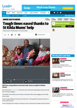 Tough times eased thanks to St Kilda Mums` help | Herald Sun