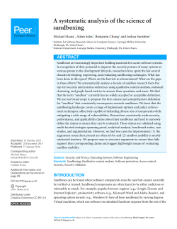 A systematic analysis of the science of sandboxing