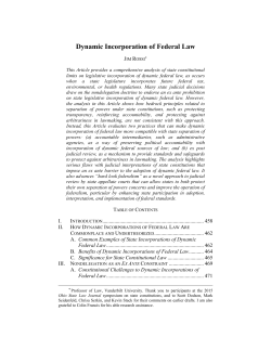 Dynamic Incorporation of Federal Law