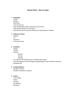 Review Sheet for Japan quiz