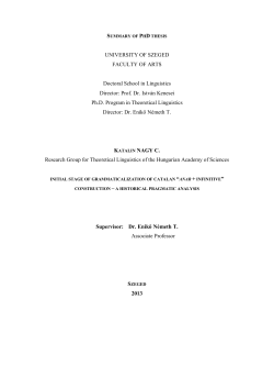 Prof. Dr. István Kenesei Ph.D. Program in Theoret