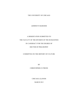 the university of chicago adorno`s marxism a dissertation submitted