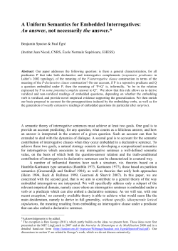 A Uniform Semantics for Embedded Interrogatives: An answer, not